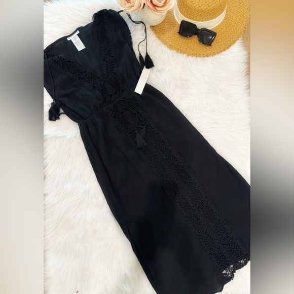BNWT La Blanca Black Midi Length Swim Coverup size XS $108 - Picture 4 of 8